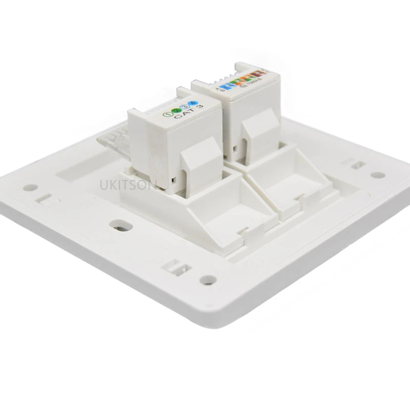 Глянцевая панель для телефона RJ11 с CAT5E RJ45 настенная розетка 86x86 мм интернет