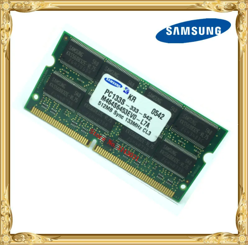 Meilleur Samsung SDRAM 512 MB mémoire Portable PC133 SD 133 MHz ordinateur portable 144pin 512 Imprimante Industrielle machines RAM