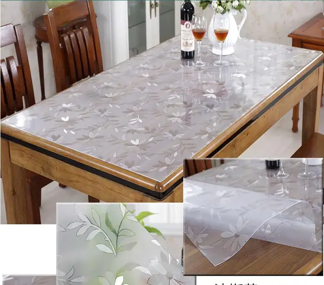 beibehang High end pvc soft glass tablecloth transparent matte waterproof table mat crystal soft