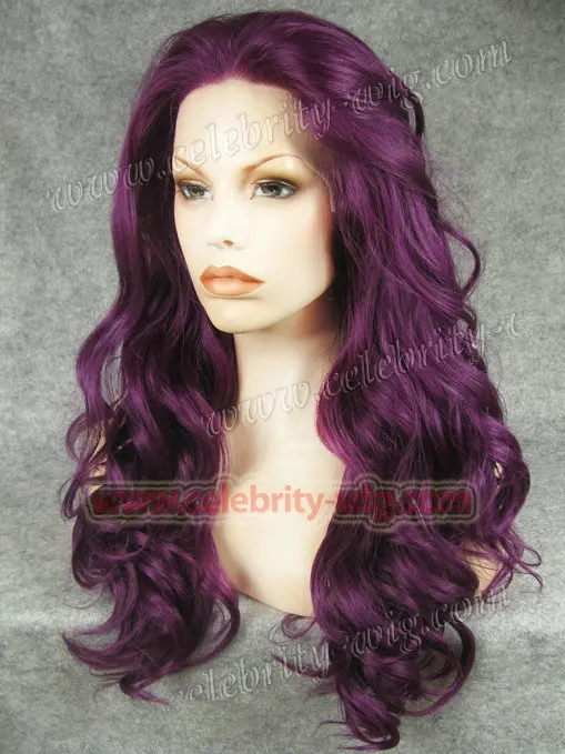 

New arrival and best sale long style body wave synthetic lace fornt pink cosplay wig