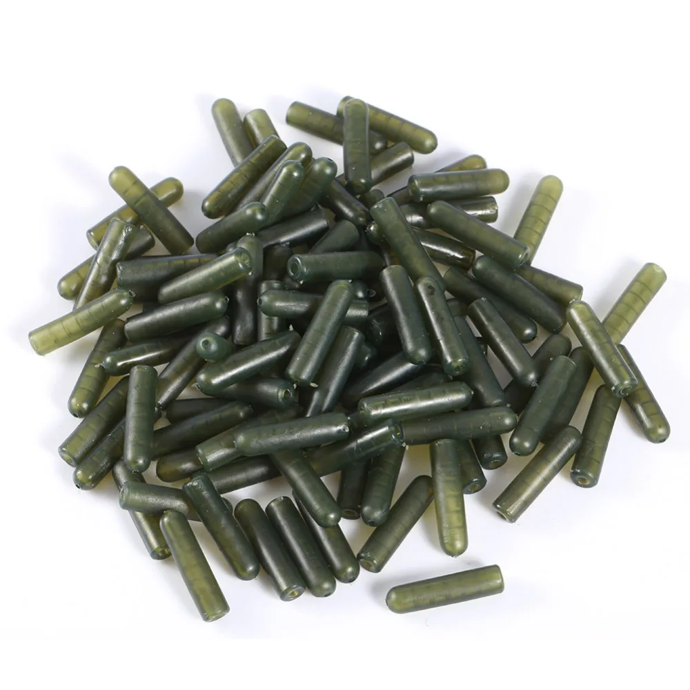 

100pcs Carp Fishing Tail Rubber Heavy Duty Lead Clip Sheath Tube Sea Fishing Rigs Anti Tangle Sleeve Cap Pesca Tackle Accessory