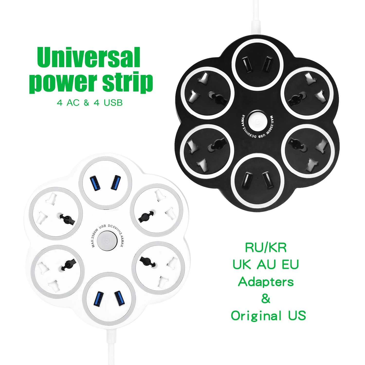 Мульти мощность полосы 4 розетки переменного тока универсальная электрическая розетка удлинитель с USB 1,8 м кабель внутренняя защита от перенапряжения зарядный адаптер