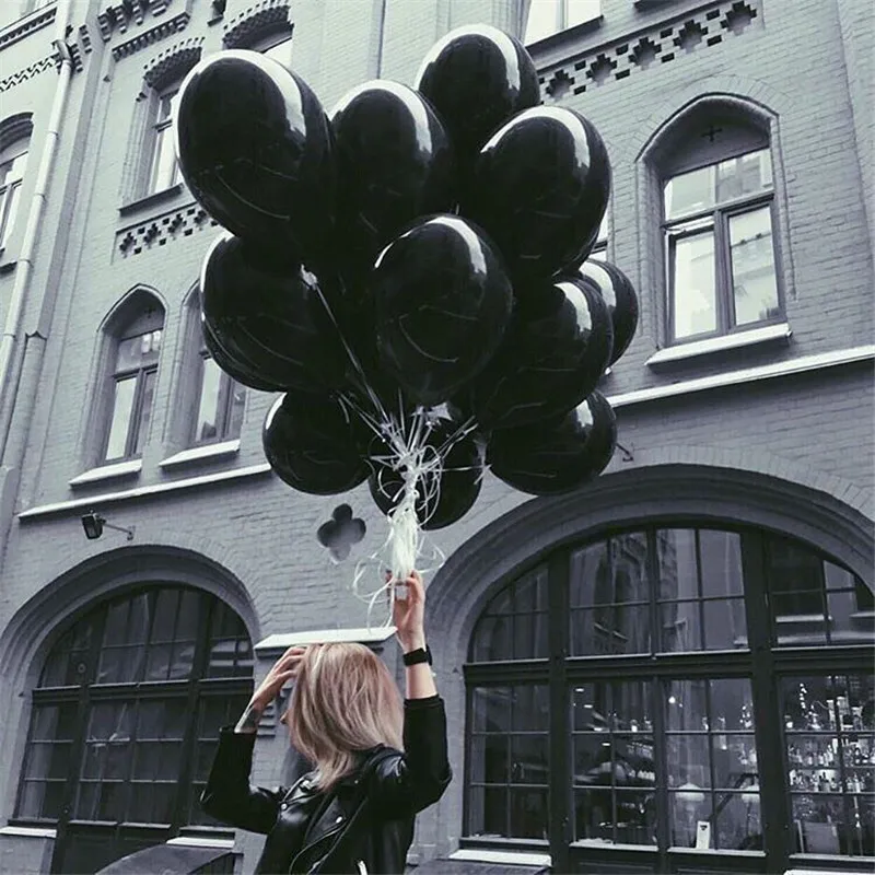 

10pcs 12inch Black Latex Balloons Helium Balloon Inflatable Graduation Wedding Decorations Happy Birthday Party Balloon Supplies
