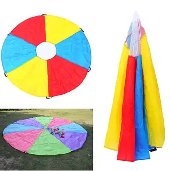 

2m Kids Play Multi-Color Rainbow Parachute Outdoor Game Development Exercise Activity Sports Outdoor Teamwork Game toy kids