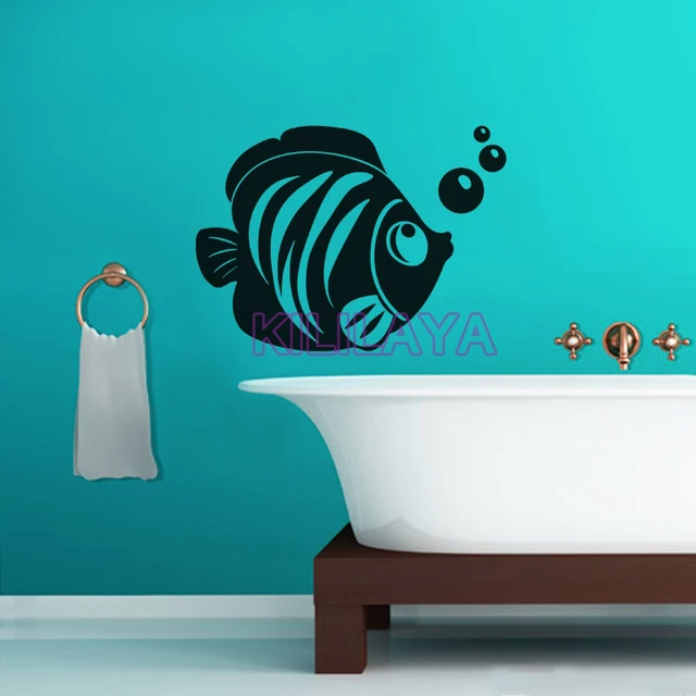 Fish and Bubbles Vinyl Wall Stickers Mural Art Wall Decal Home Decor