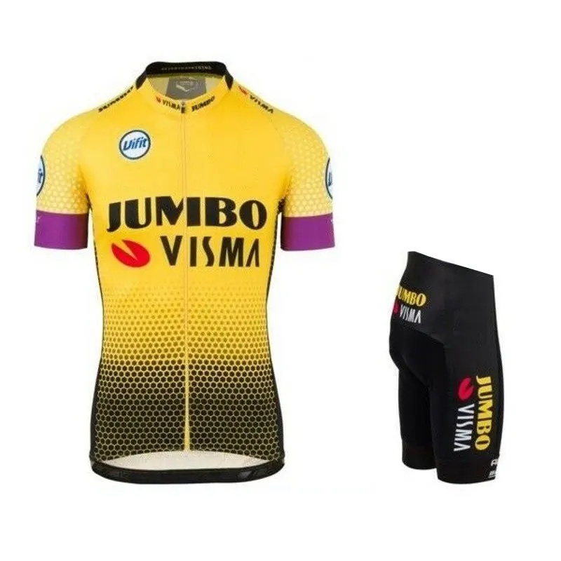 pro team jumbo visma желтая велосипедная майка, набор для велоспорта, дышащий MTB, Быстросохнущий велосипед, Ropa ciclismo, гелевая подкладка - Цвет: jumbo no bib