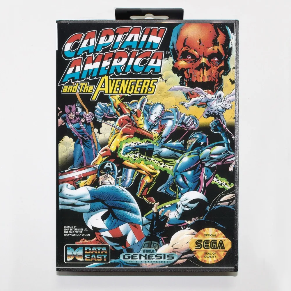 

Captain America and the Avengers Game Cartridge 16 bit MD Game Card With Retail Box For Sega Mega Drive For Genesis