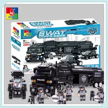 WOMA Military 1492pcs SWAT Police Model Building Blocks with Legoes Assembly Building Block Education Bricks Gift Block