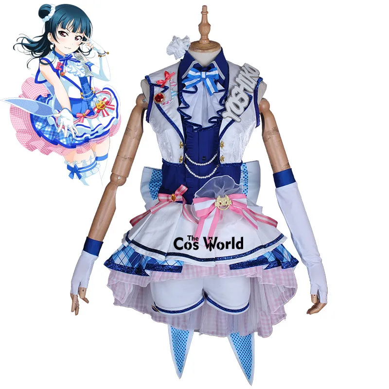 Любовь Live Sunshine Aqours Tsushima Yoshiko после школы аркадная игра платье униформа наряд