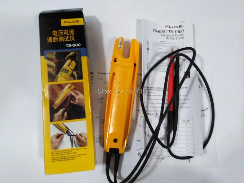 FLUKE T5-600 Токоизмерительные клещи Fluke T5 600 Электрический тестер с проверкой тока непрерывность электрического напряжения и тока 600 в 1000 В переменного тока