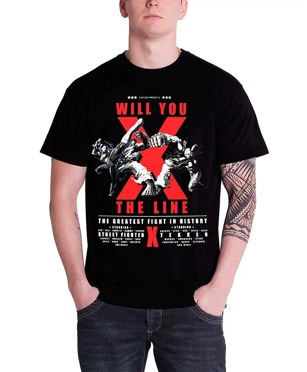 

Street Fighter X Tekken- T-SHIRT Black Tee Stranger Things Design T Shirt 2018 New Short Sleeve O-Neck Letter Top Tee