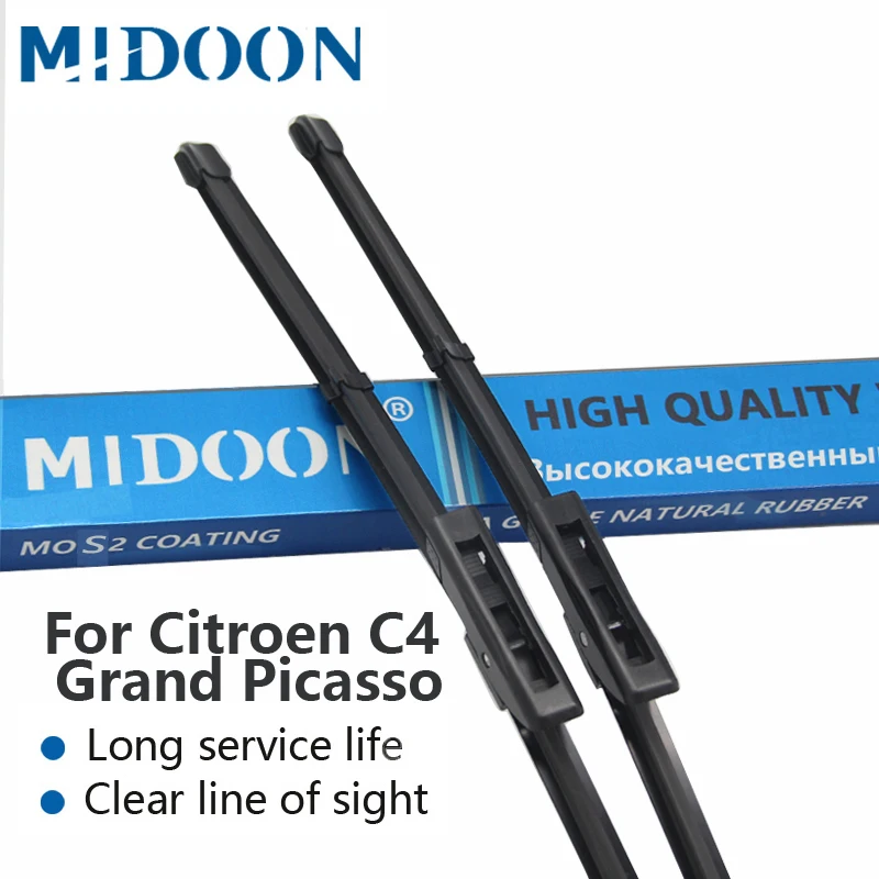 

MIDOON Wiper Blades for Citroen C4 Grand Picasso Fit Bayonet Arms / Side Pin Arm / Push Button Arm Model Year From 2006 to 2018