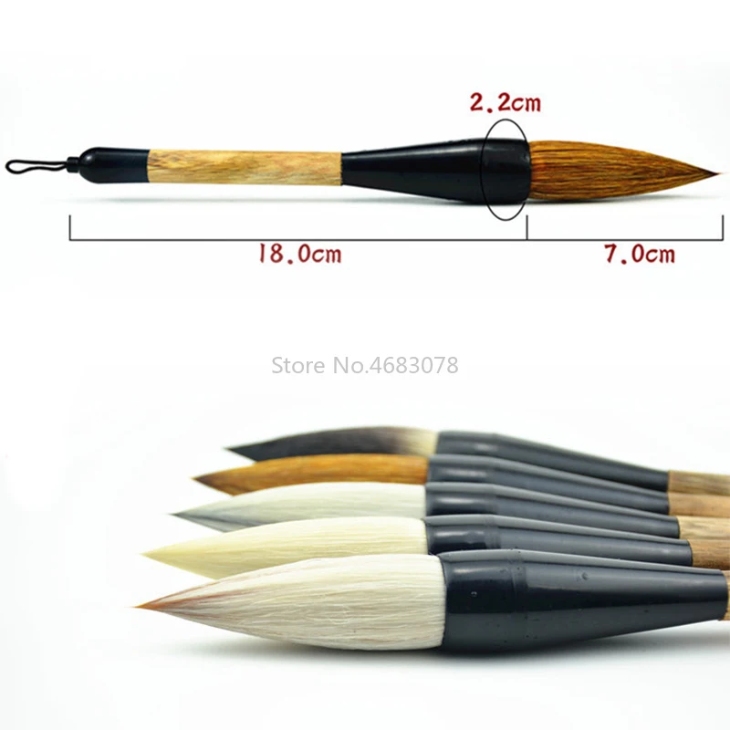 Большая китайская традиционная каллиграфическая ручка в форме хоппера, кисть для пейзажной живописи, ручка-ведро для письма, шерстяная ручка с медвежонком