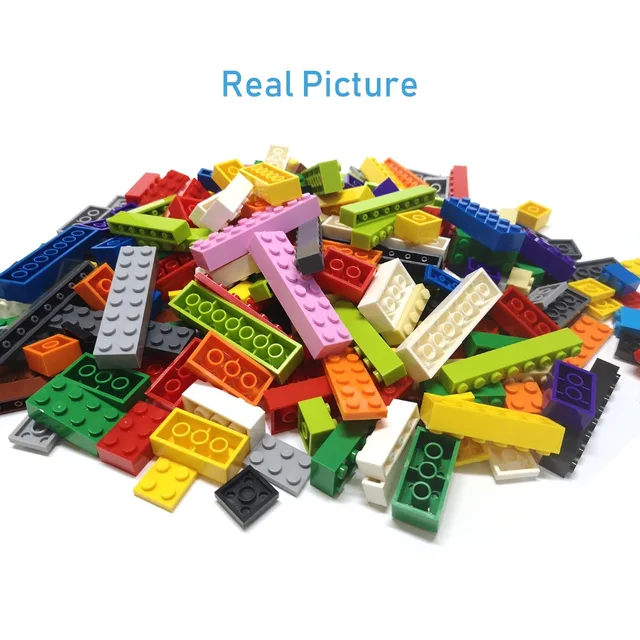 200pcs DIY Building Blocks Thin Figures Bricks 1x2 Dots 12Color Educational Creative Size Compatible With 3023 Toys for Children 2