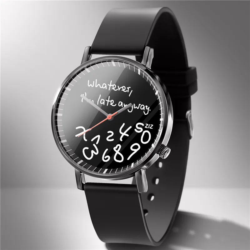 2019 new simple fashion black and white geometric watch men and women students couple Korean version of the trend watch quartz w