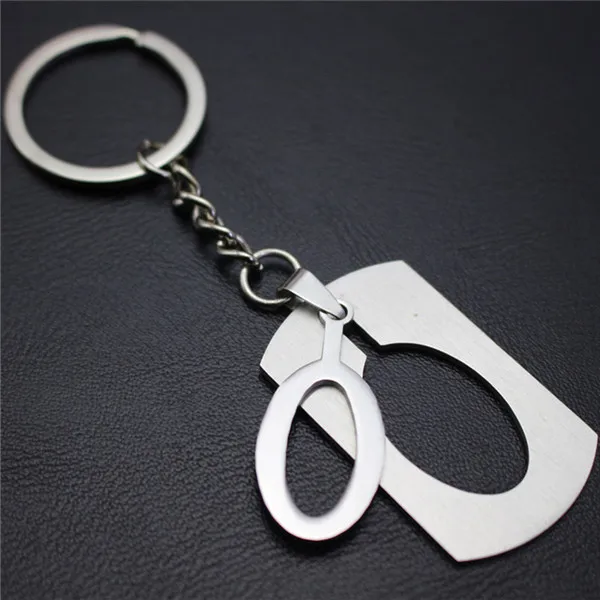 NEW DIY A Z Letters key Chain For Men Silver Metal