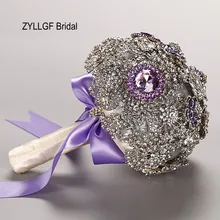 Zyllgf Новые популярные Букеты Свадебные Роскошный Кристалл бисера Свадебное холдинг цветы Искусственные Свадебные букеты WF14