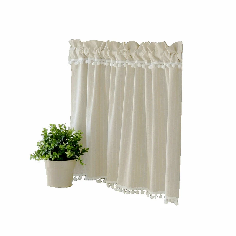 Billige XinHuaEase Kurze Vorhänge für Küche Fenster Baumwolle und Leinen Streifen Japanischen Vorhang Kaffee vorhänge Cafe Nordic Tür cortinas