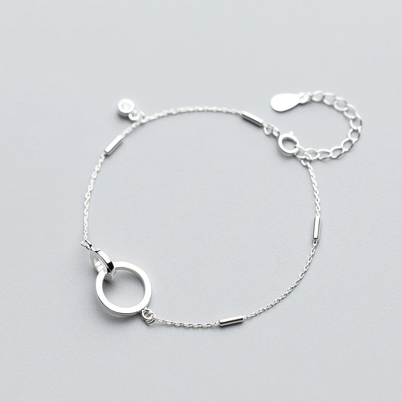 

MloveAcc Genuine 925 Sterling Silver Twisted Double Loop in Loop Chain Bracelets for Women Authentic Silver Jewelry Gift