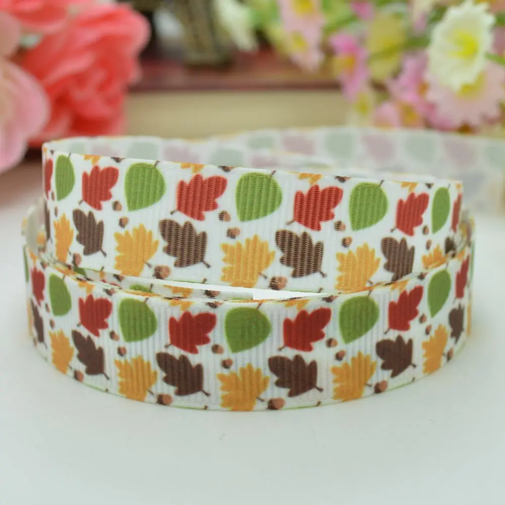 B-0083 DUWES 5/" 16 мм Медвежонок Стелла Лу листья шопинг напечатанный grosgrain лента для волос лук DIY Ручная работа OEM 50YD - Цвет: B-0083