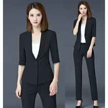 Pantsuits Black Blazer Women Business font b Suits b font Formal font b Office b font