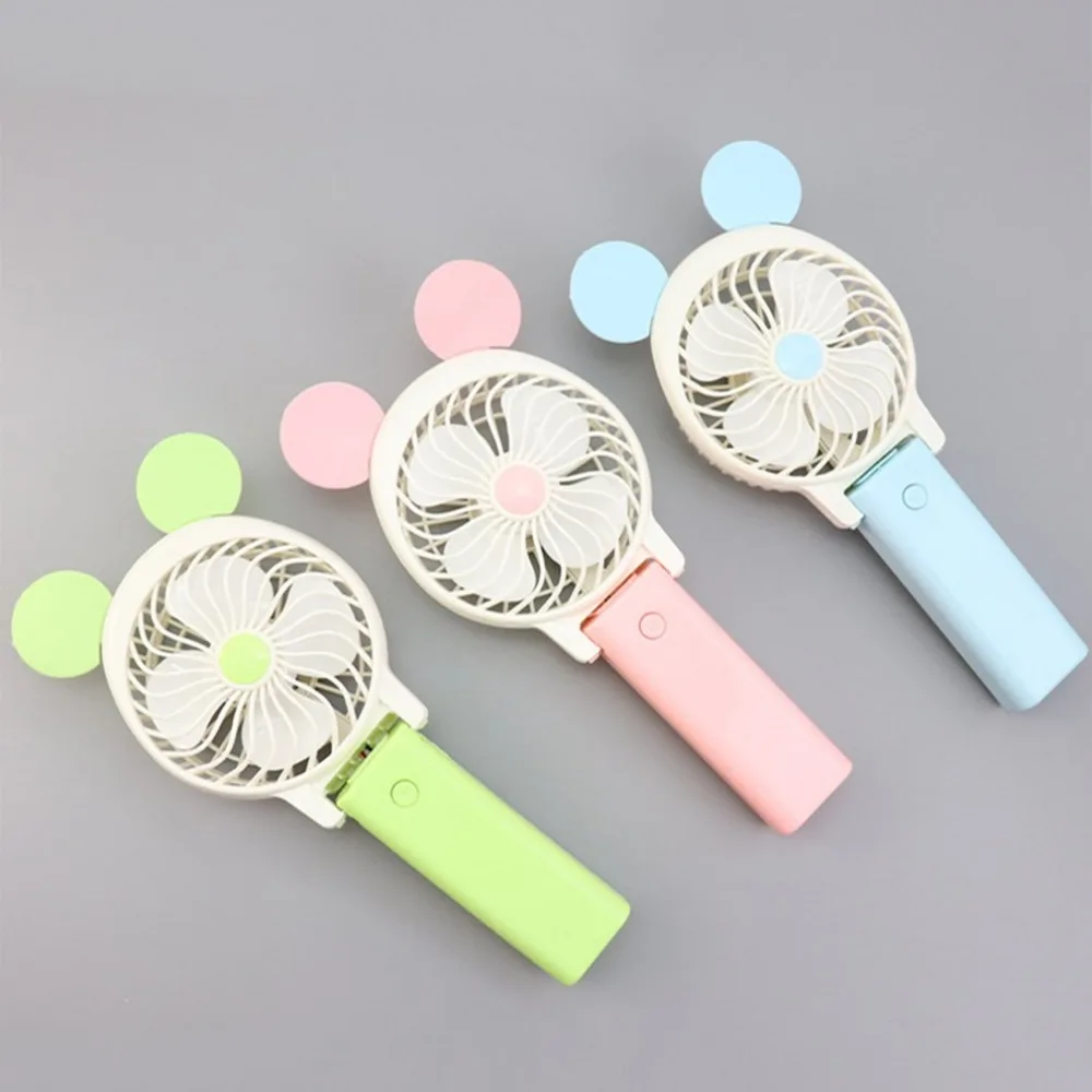 

Portable Hand Fan USB Rechargeable Foldable Handheld Mini Fan Cooler with Strap Cartoon Cooling Fan for Outdoor Travel