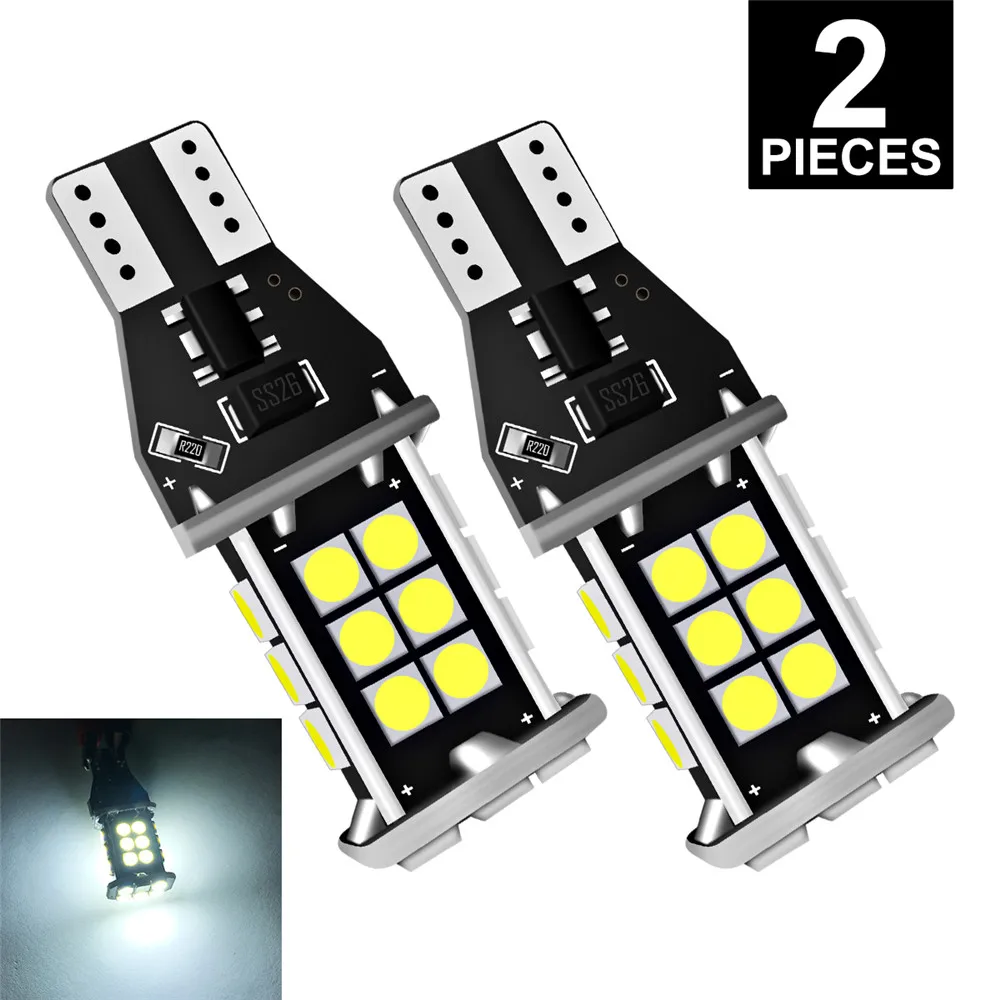 

2pcs/set Universal T15 Canbus 3030 24SMD LED Head Light Bulbs Highlight LED Backup Light Replacement Lamp Car Styling Headlight