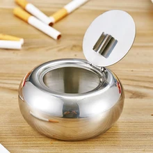 Пепельница из нержавеющей стали утолщение барабан форма пепельница с защитой от ветра с крышкой Европейский Стиль Личность Пепельница Творческие подарки