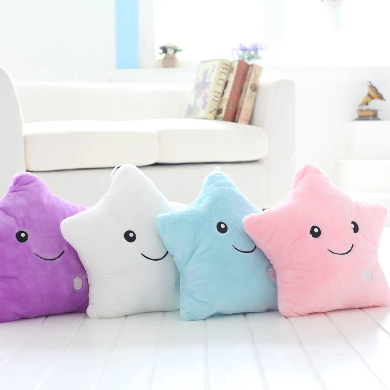 

Glowing Colorful Star Led Luminous Pillow Led Light Stuffed Star Pillow Plush Soft Cushion Kids Toys Party Birthday Gift Home
