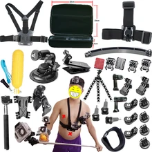 Gopro Hero 5 Accessories Set Helmet Harness Chest Belt Head Mount Strap Monopod Go pro hero3 Hero 5 5S4 session 3+ xiaomi yi