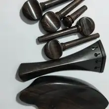 1 набор, Новое поступление, эбеновые скрипки, части, 4/4, новые эбеновые колышки, натуральный цвет и хвостовая часть, подбородок, конечная кнопка