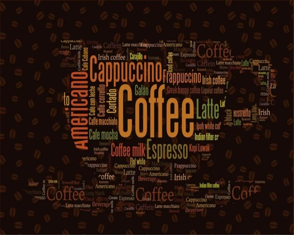 Beibehang Custom Wallpaper European Letter Coffee Cup Decoration Background Cafe Mural Home Decoration Tv Bed Mural 3d Wallpaper Wallpapers Aliexpress