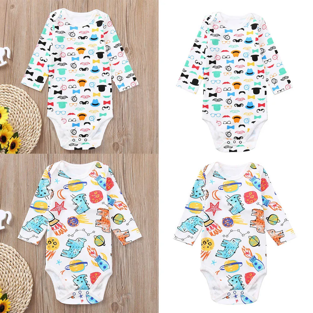 

Perimedes Baby Boys Girls Winter Romper Clotjes Toddler Infant Baby Boys Girls Long Sleeves Cartoon Print Romper Jumpsuit