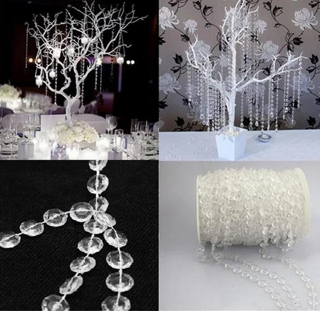 Crystal Clear Bead String Strands For Garland Chandelier Gift Craft Crystal Clear Bead String Strands For Garland Chandelier Gift Craft Birthday Wedding Party Table Centerpieces Decoration
