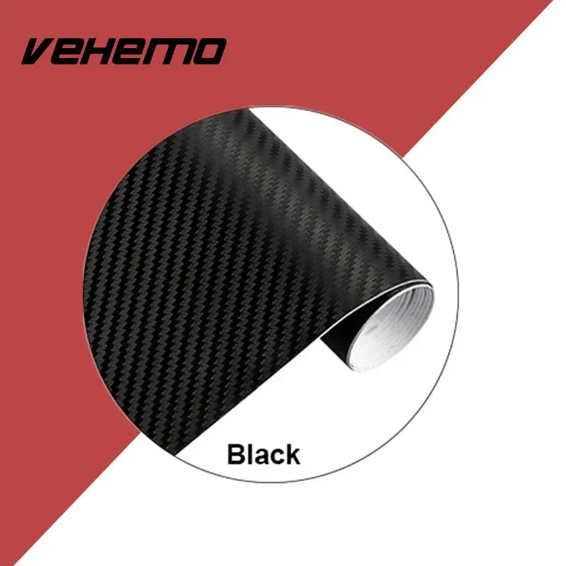 Vehemo Carbon Fiber Protective Wrap Car Exterior DIY Sticker 200x30CM