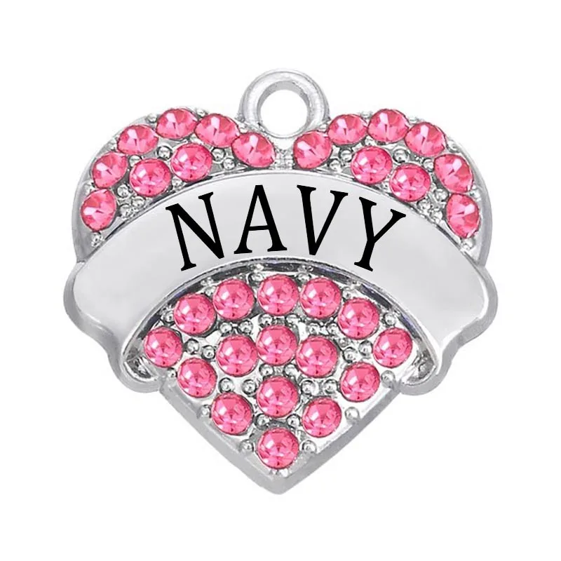 Wholesale Custom Military Jewelry Heart Name Navy Charm United Stated