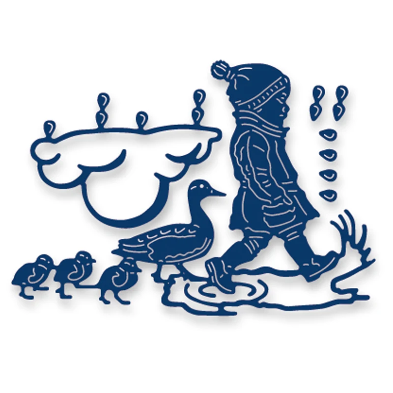 

Splashing in the Rain Metal Cutting Dies for Scrapbooking album Emboss paper Craft Die cut Card make Stencil die Template
