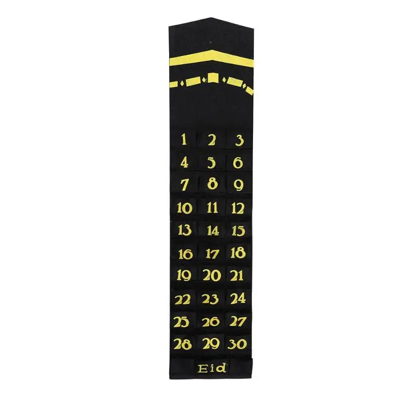 Календарь сумка для хранения мульти сетки подвесной Карманный Органайзер настенный мешочек коробка - Цвет: Черный
