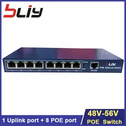 Bliy 1 + 8 портов переключатель POE 10/100 Мбит IEEE802.3af/at 8 POE коммутатор ethernet Мощность для IP Камера и Wi-Fi роутера