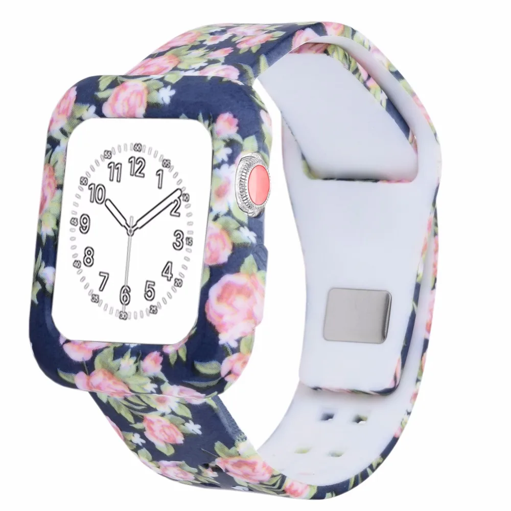 Bemorcabo DIY силиконовый ремешок с защитным чехлом для Apple Watch 38 мм 42 спортивный
