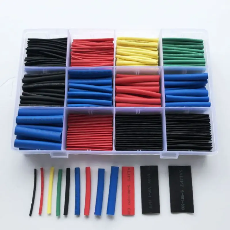 

530pcs/set Colorful Cable Winder Heat Shrink Tubing Insulation Shrinkable Tube Assortment Electronic Polyolefin Kit
