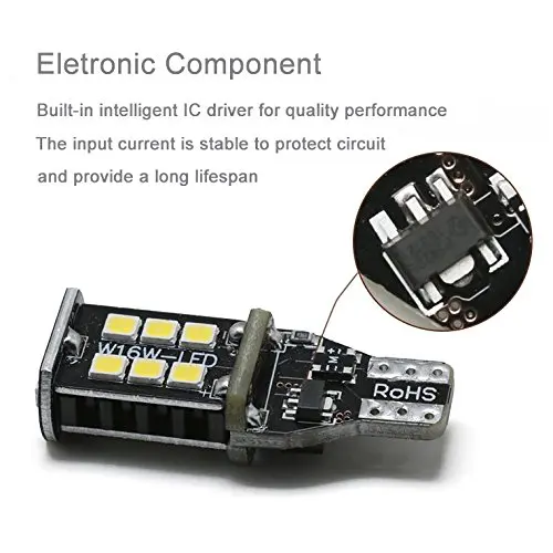 4 шт. T15 906 W16W 921 912 светодиодный Обратный лампы 2835 15SMD Canbus Error Free автомобильный светодиодный лампы только для помощи при движении задним ходом светильники 12 v