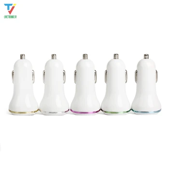 

100pcs/lot High Quality Wave Style Art 2.1A + 1A 2U Car Charger Adapter for Iphone Samsung Callphone wholesale cheap