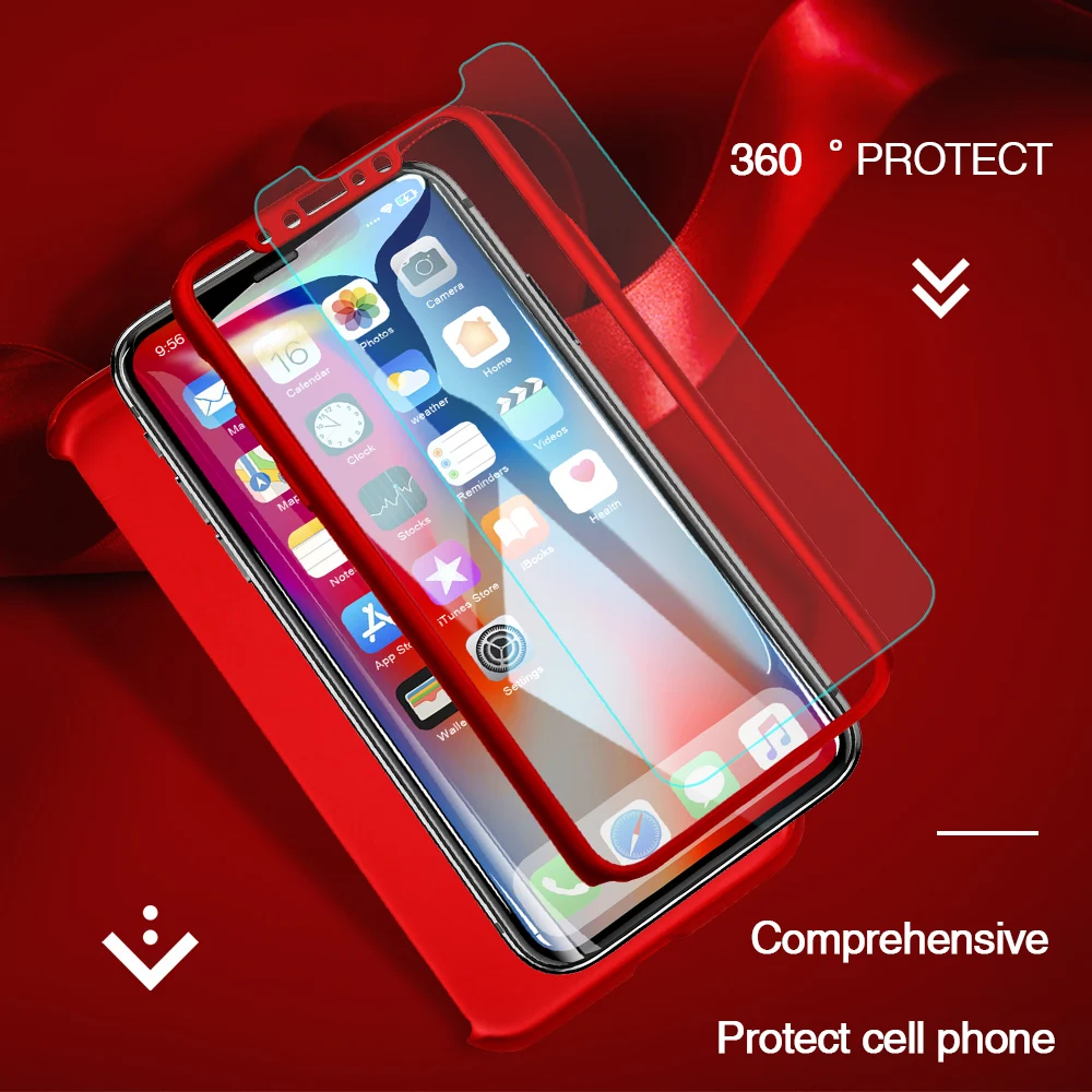 Luxury 360 Full Degree Cover Phone Case For iPhone 8 7 Plus 6 6s 5 5S SE X 10 XR Xs Max Shockproof Cases |