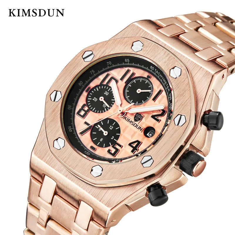 

KIMSDUN automatic watch men Automatic Self-Wind 3Bar Water Resistant Stainless Steel strap fashion luxury brand Reloj de hombre