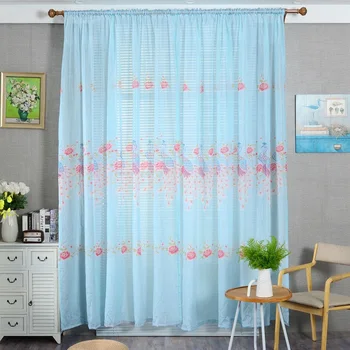 

Printed Cartoon curtain Peacock Animals Sheer Voile Tulle for Bedroom Living Room Balcony Kitchen Window screening Drapes