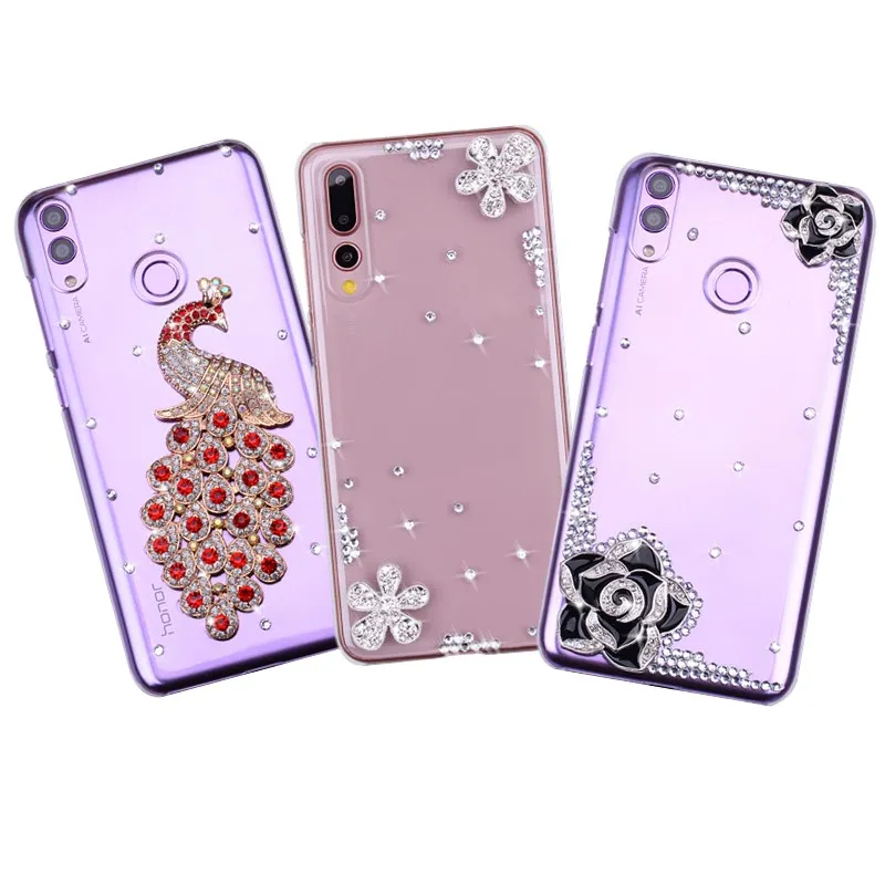 

3D diamond rhinestone Crystal case shell cover For Huawei P30 pro P20 P10 lite P9 lite p8 p7 Y9 Y7 Y6 prime 2019 2018 Y5 2018