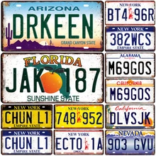 Цветочный автомобильный металлический номерной знак винтажный домашний декор жестяная вывеска для паба гаража бар украшение металлическая картина «металлические номерные знаки» табличка