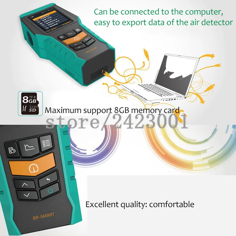 4 в 1 PM2.5 PM10 TVOC HCHO формальдегида детектор воздуха PM 2,5 монитор 2,4 дюймов ЖК-дисплей газоанализатор защиты дома воздуха монитор