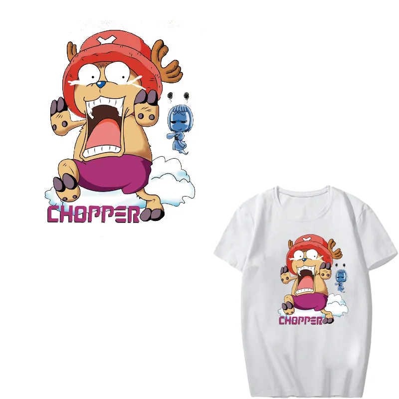 

ONE PIECE Patch Iron on Transfer Anime Patches for Kids Clothing DIY T-shirt Heat Transfer Vinyl Chopper Sticker on Clothes